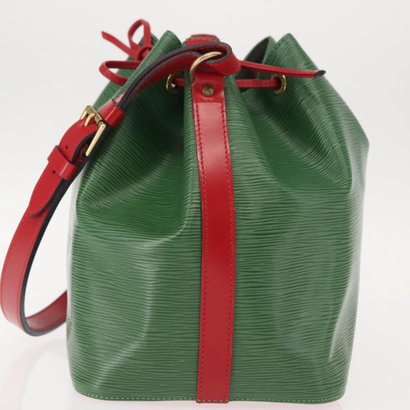 LOUIS VUITTON Epi Petit Noe Shoulder Bag bicolor Green Red M44147 LV Auth 146993