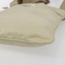 PRADA Shoulder Bag Nylon Beige Silver Auth 146997-8