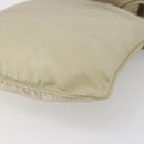 PRADA Shoulder Bag Nylon Beige Silver Auth 146997-16