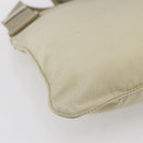 PRADA Shoulder Bag Nylon Beige Silver Auth 146997-17