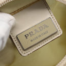 PRADA Shoulder Bag Nylon Beige Silver Auth 146997-19