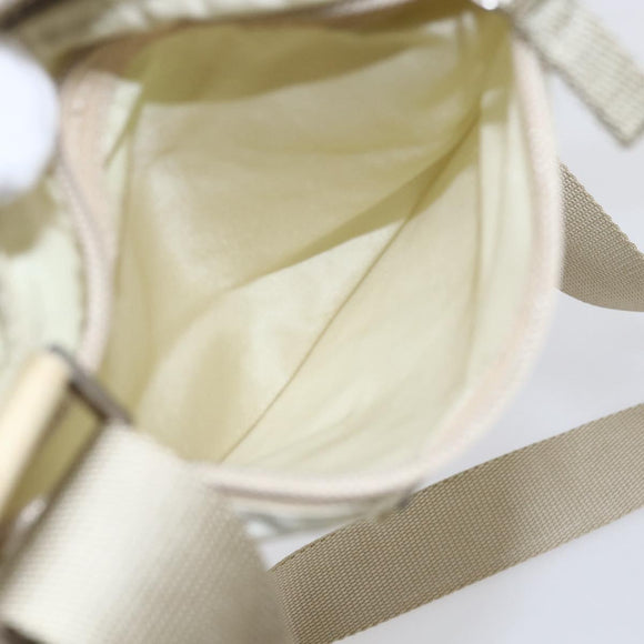 PRADA Shoulder Bag Nylon Beige Silver Auth 146997