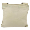 PRADA Shoulder Bag Nylon Beige Silver Auth 146997-2
