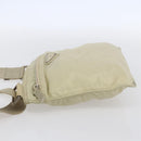 PRADA Shoulder Bag Nylon Beige Silver Auth 146997-3