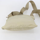 PRADA Shoulder Bag Nylon Beige Silver Auth 146997-5