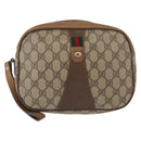 GUCCI GG Supreme Web Sherry Line Bag PVC Beige Brown 89 01 034 Auth 146999-13