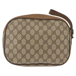 GUCCI GG Supreme Web Sherry Line Bag PVC Beige Brown 89 01 034 Auth 146999 - 0