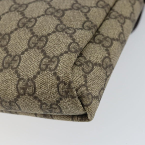 GUCCI GG Supreme Shoulder Bag PVC Beige Gold 223666 Auth 147008