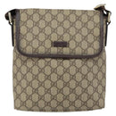 GUCCI GG Supreme Shoulder Bag PVC Beige Gold 223666 Auth 147008-13