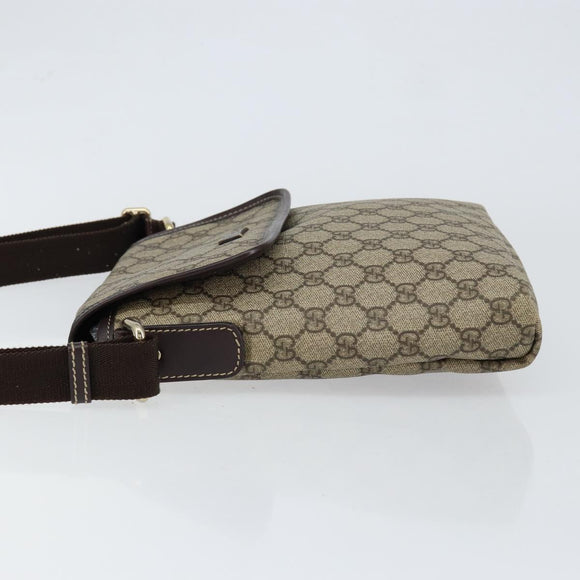 GUCCI GG Supreme Shoulder Bag PVC Beige Gold 223666 Auth 147008