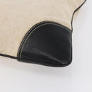 PRADA Hand Bag Canvas Beige Silver Auth 147009-10