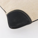 PRADA Hand Bag Canvas Beige Silver Auth 147009-14