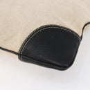 PRADA Hand Bag Canvas Beige Silver Auth 147009-15