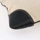 PRADA Hand Bag Canvas Beige Silver Auth 147009-16