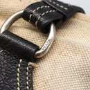 PRADA Hand Bag Canvas Beige Silver Auth 147009-18