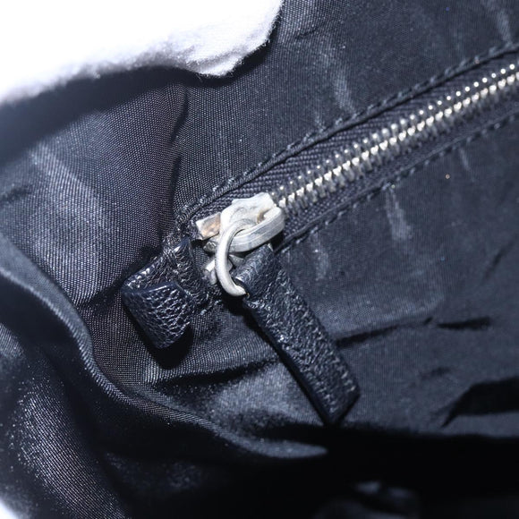 PRADA Hand Bag Canvas Beige Silver Auth 147009