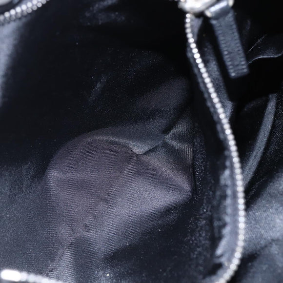 PRADA Hand Bag Canvas Beige Silver Auth 147009