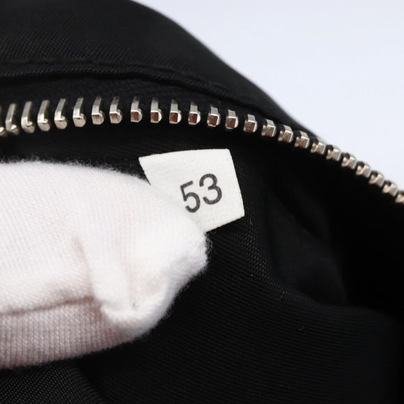 PRADA Hand Bag Canvas Beige Silver Auth 147009