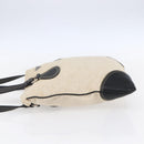 PRADA Hand Bag Canvas Beige Silver Auth 147009-3