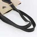 PRADA Hand Bag Canvas Beige Silver Auth 147009-7