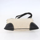 PRADA Hand Bag Canvas Beige Silver Auth 147009-5