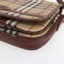 Burberrys Nova Check Shoulder Bag PVC Beige Gold Auth 147010-9