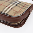 Burberrys Nova Check Shoulder Bag PVC Beige Gold Auth 147010-15