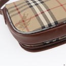 Burberrys Nova Check Shoulder Bag PVC Beige Gold Auth 147010-16