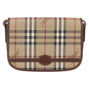 Burberrys Nova Check Shoulder Bag PVC Beige Gold Auth 147010-13