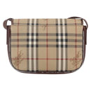 Burberrys Nova Check Shoulder Bag PVC Beige Gold Auth 147010-2