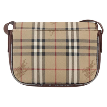 Burberrys Nova Check Shoulder Bag PVC Beige Gold Auth 147010 - 0