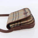 Burberrys Nova Check Shoulder Bag PVC Beige Gold Auth 147010-4