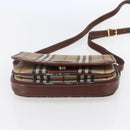 Burberrys Nova Check Shoulder Bag PVC Beige Gold Auth 147010-5