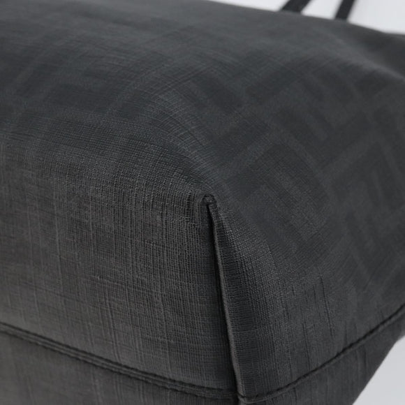 FENDI Zucca Canvas Tote Bag PVC Black Gold Auth 147011