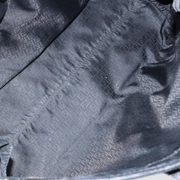 FENDI Zucca Canvas Tote Bag PVC Black Gold Auth 147011