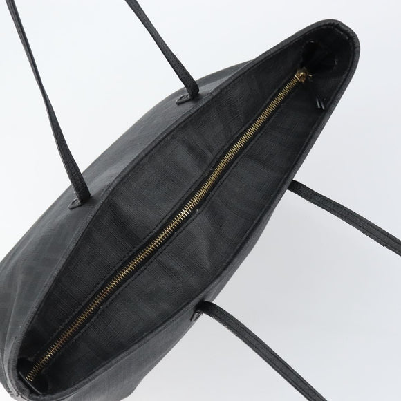 FENDI Zucca Canvas Tote Bag PVC Black Gold Auth 147011