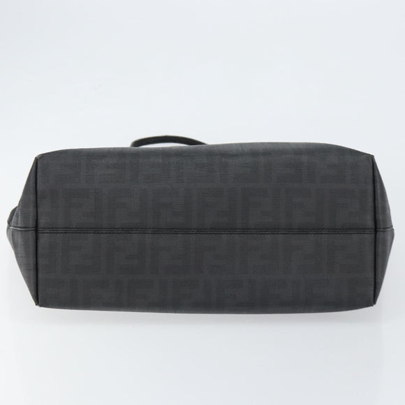 FENDI Zucca Canvas Tote Bag PVC Black Gold Auth 147011