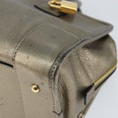 LOEWE Anagram Americana 28 Hand Bag Leather Gold Auth 147012-9