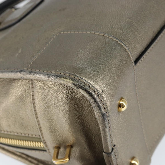 LOEWE Anagram Americana 28 Hand Bag Leather Gold Auth 147012