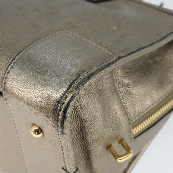 LOEWE Anagram Americana 28 Hand Bag Leather Gold Auth 147012