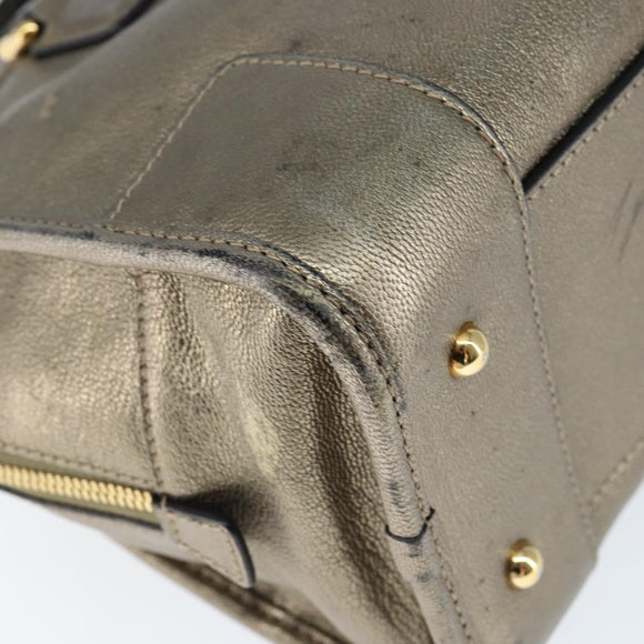 LOEWE Anagram Americana 28 Hand Bag Leather Gold Auth 147012