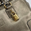 LOEWE Anagram Americana 28 Hand Bag Leather Gold Auth 147012-17