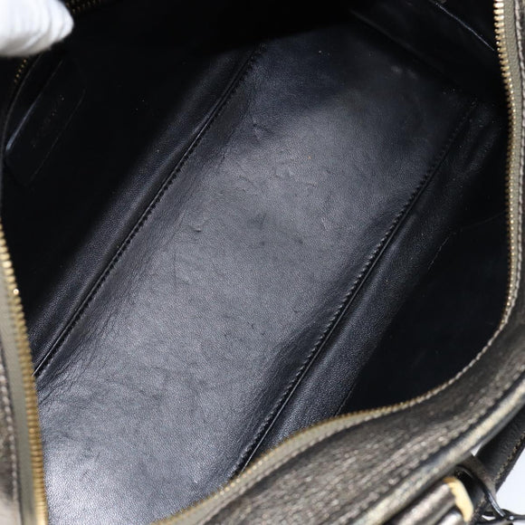 LOEWE Anagram Americana 28 Hand Bag Leather Gold Auth 147012