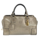 LOEWE Anagram Americana 28 Hand Bag Leather Gold Auth 147012-13