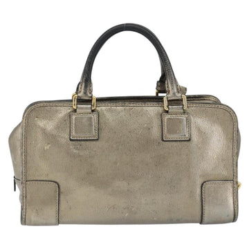 LOEWE Anagram Americana 28 Hand Bag Leather Gold Auth 147012 - 0