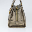 LOEWE Anagram Americana 28 Hand Bag Leather Gold Auth 147012-4