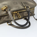 LOEWE Anagram Americana 28 Hand Bag Leather Gold Auth 147012-7