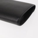 SAINT LAURENT Clutch Bag Leather Black Gold Auth 147024V-16
