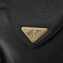 SAINT LAURENT Clutch Bag Leather Black Gold Auth 147024V-8