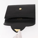 SAINT LAURENT Clutch Bag Leather Black Gold Auth 147024V-9